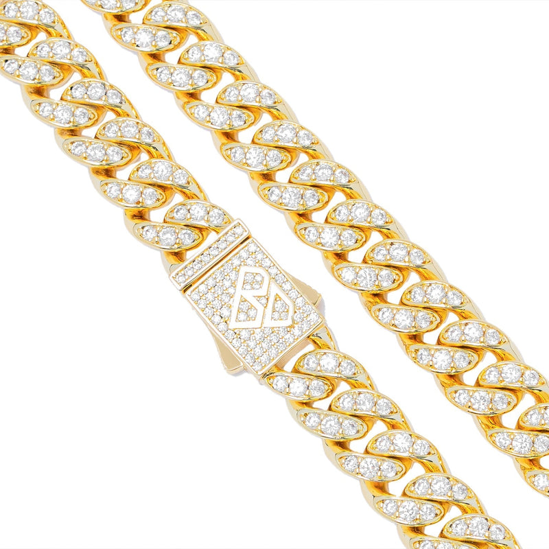 Big Daddy 10MM Iced Out Cuban Link Gold Chain - Chain