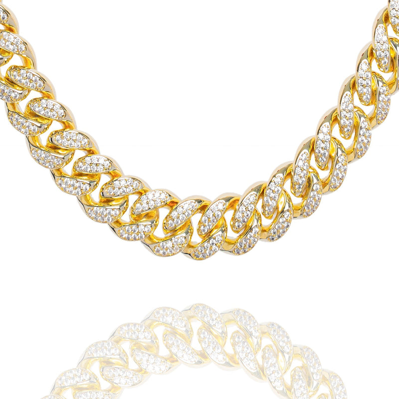 Big Daddy 10MM Iced Out Miami Cuban Link Gold Chain - Chain