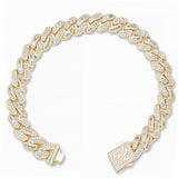 Big Daddy 10MM Mix Baguette & Diamond Gold Bracelet - Bracelet