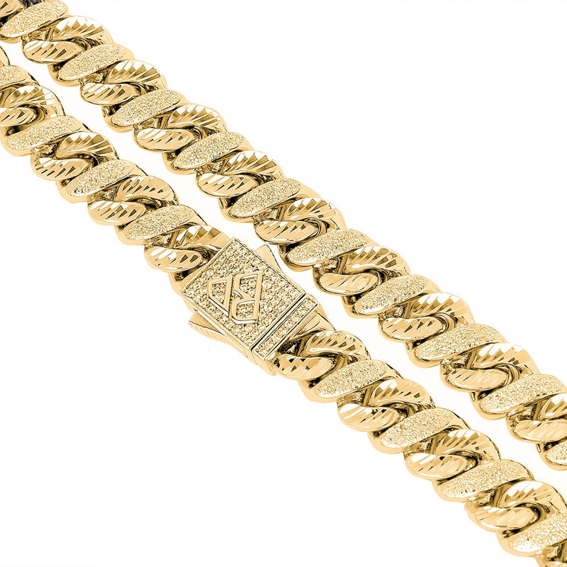Big Daddy 10MM Sandblast Diamond & Gold Chain - Chain