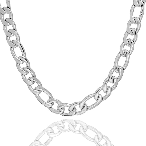 Big Daddy 11MM Silver Steel Figaro Chain - Chain