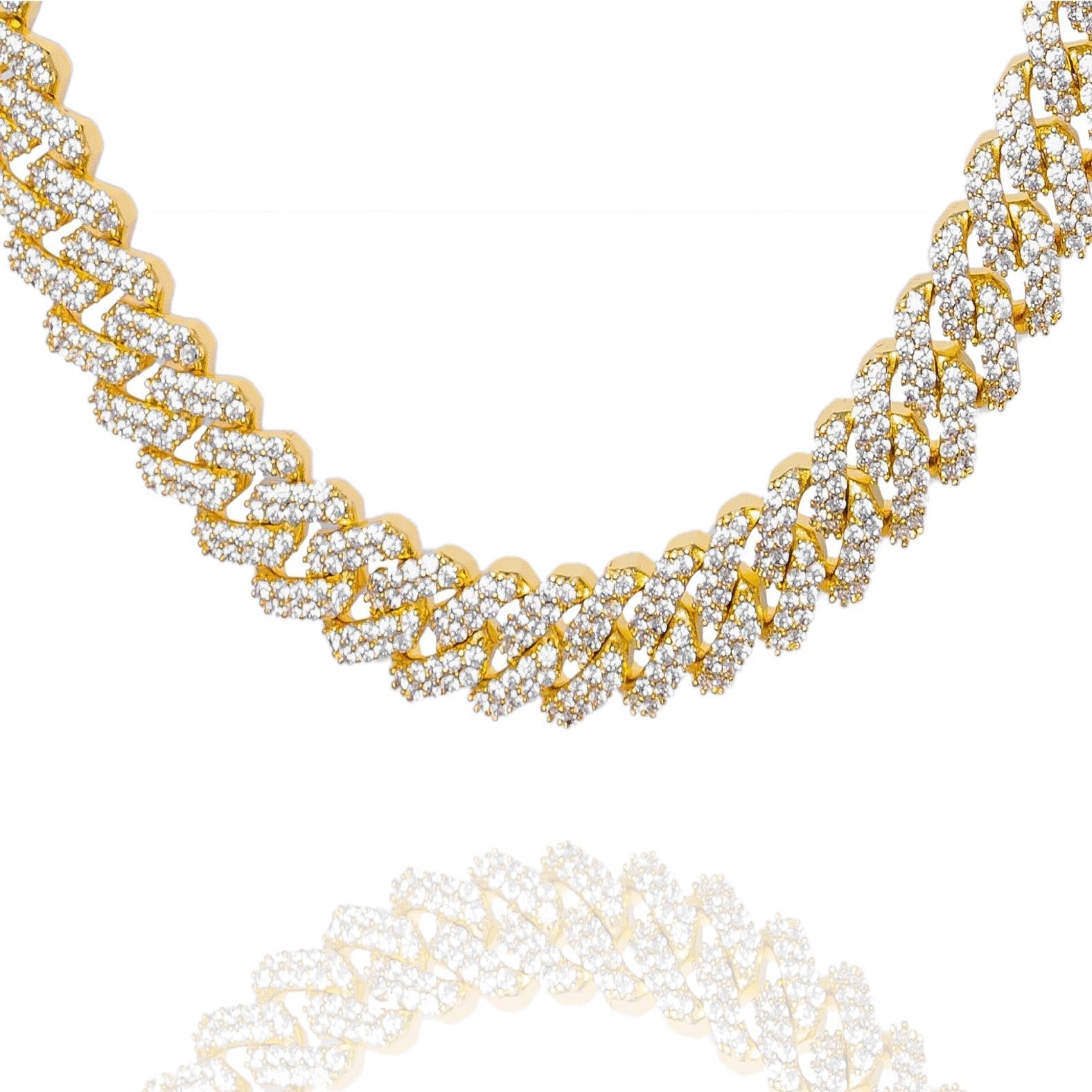 Big Daddy 12MM full iced out Cuban gold chain with cubic zirconia stones