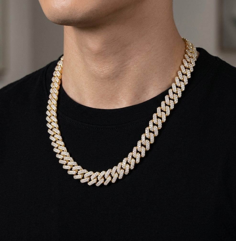 Big Daddy 12MM Full Iced Out Cuban Gold Chain