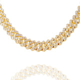 Big Daddy 12MM Gold & Baguette Diamond Prong Cuban Chain - Chain