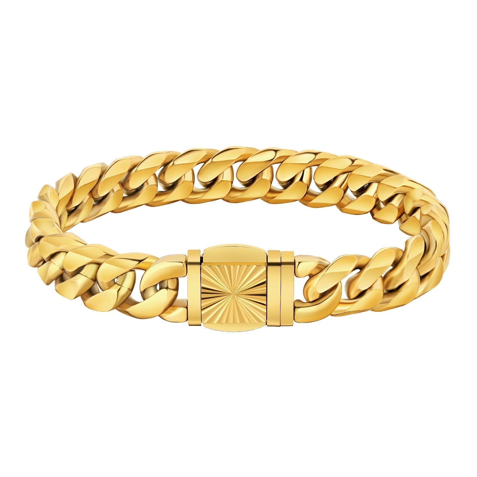 Big Daddy 12mm Miami Cuban Link Gold Bracelet 7.5 Inch (Defect)