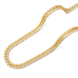 Big Daddy 12MM Straight Edge Cuban Diamond Gold Chain - Chain