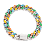 Big Daddy 13MM Multi-colour Enamel Steel Cuban Bracelet - Bracelet