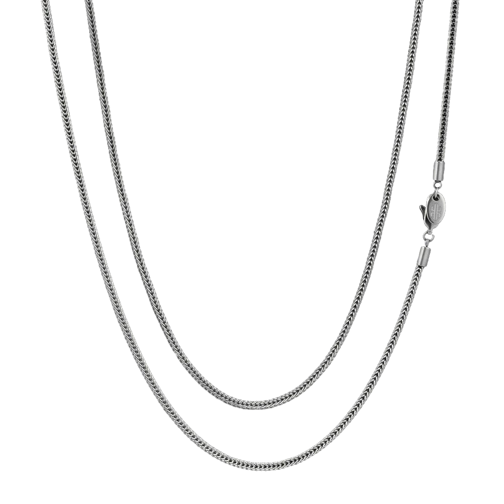 Big Daddy 2.5mm rope silver chain displayed as two layered chains with lobster clasp