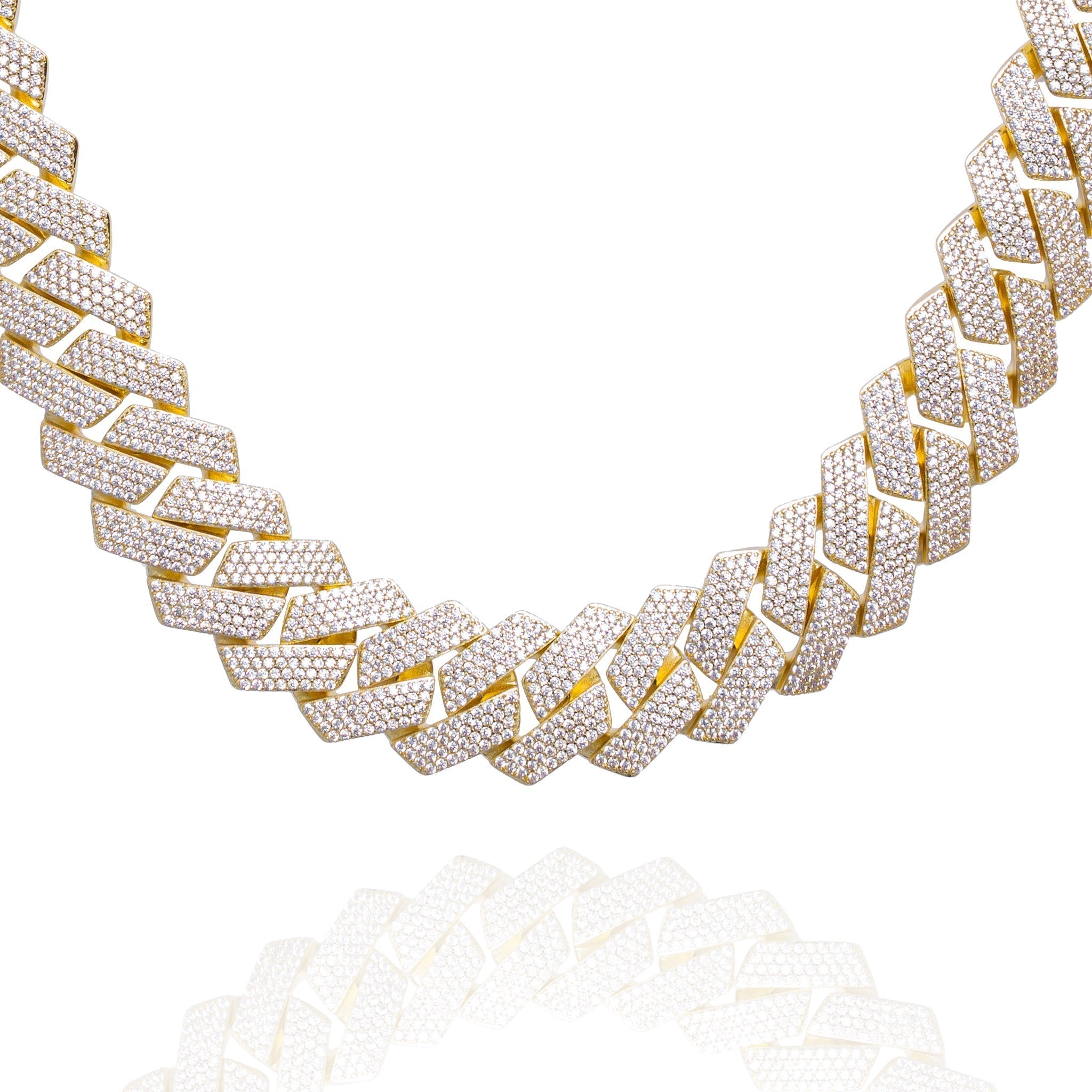 Big Daddy 20MM Iced Out Cuban Link Gold Chain 30 Inch (Defect)