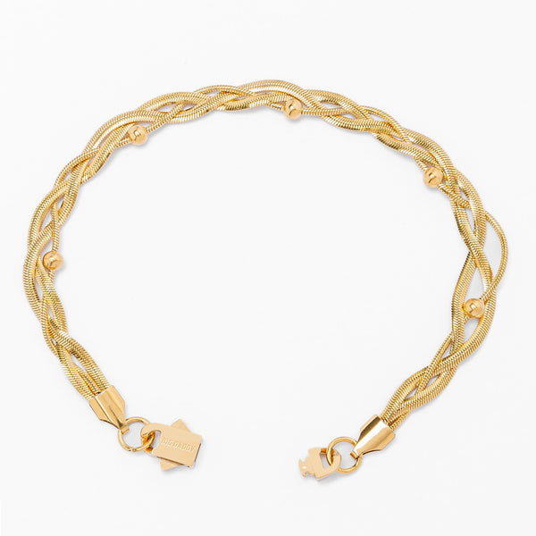 Big Daddy 3MM Gold Flat Herringbone Bracelet - Bracelet