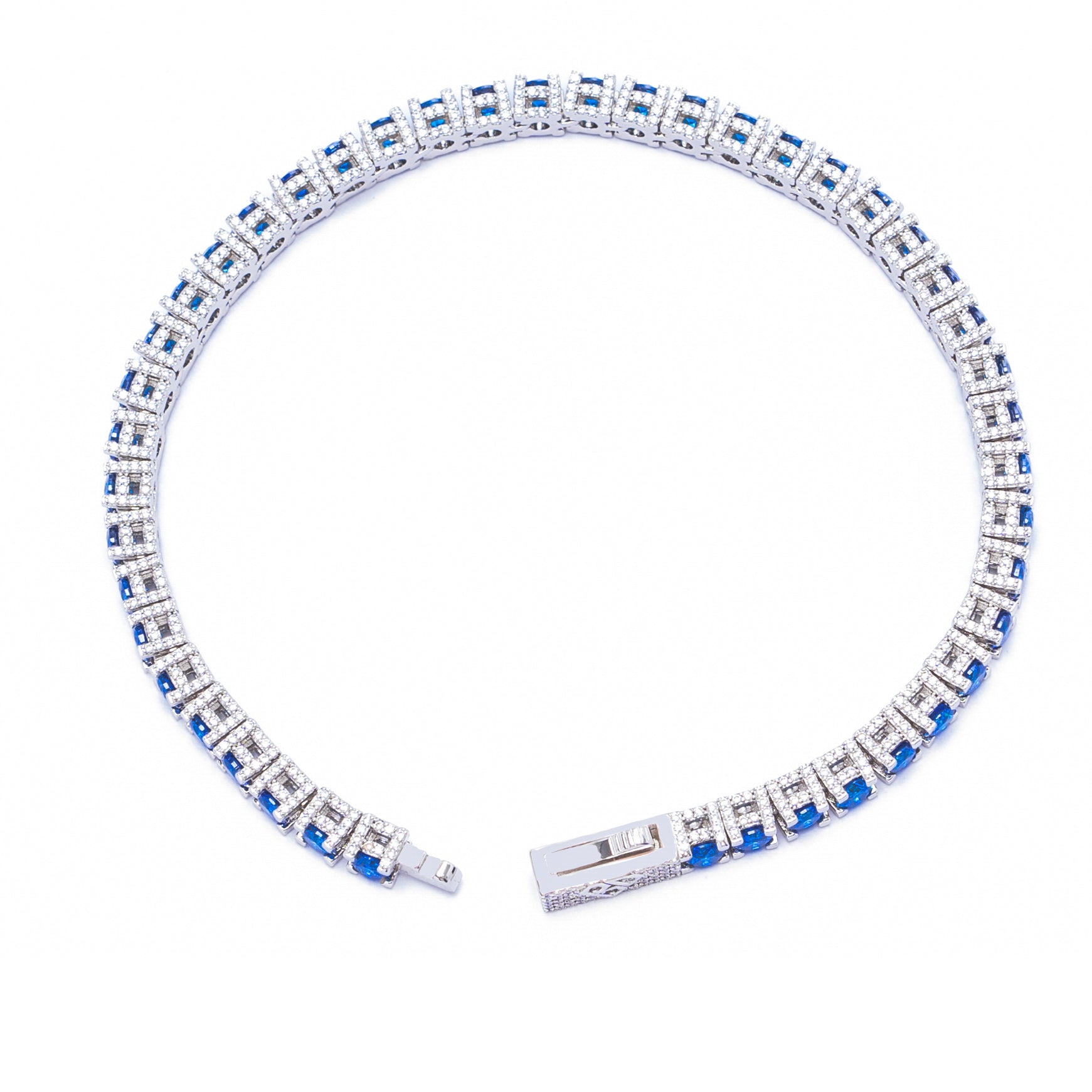 Big Daddy 4MM Silver Blue Tennis Iced Out Bracelet