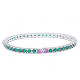 Big Daddy 4MM Silver Green Tennis Bracelet - Bracelet