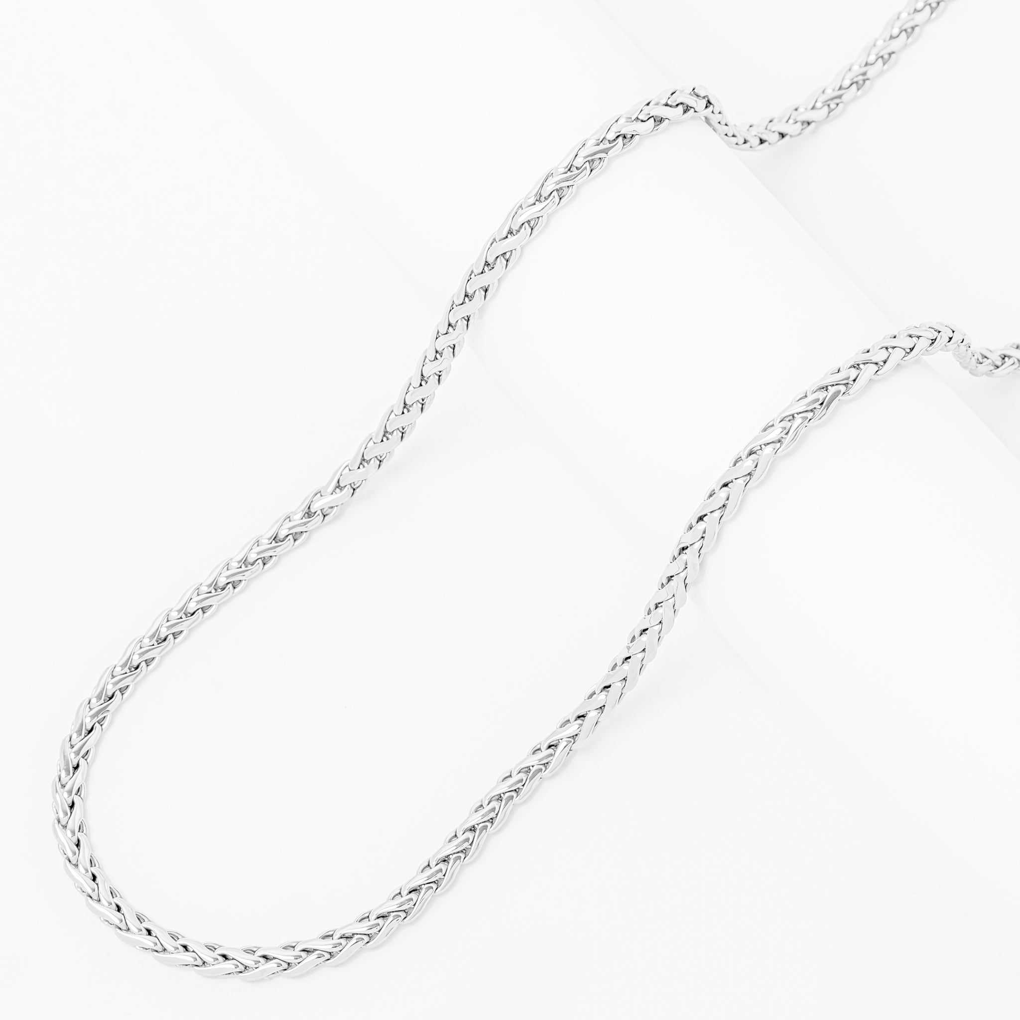 Big Daddy 5MM silver steel spiga rope chain close-up texture