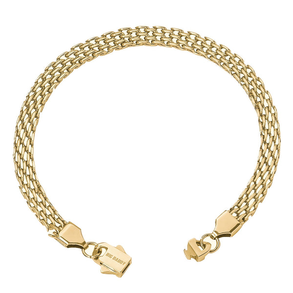 Big Daddy 6MM Gold Flat Herringbone Bracelet - Bracelet