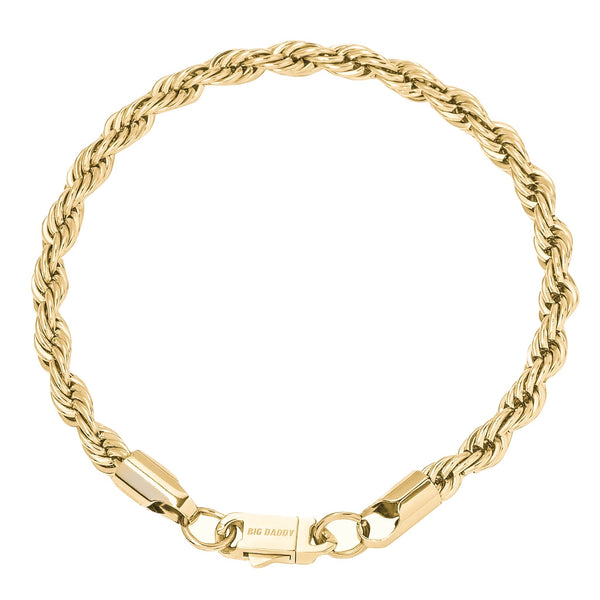 Big Daddy 6MM Gold Rope Bracelet - Bracelet