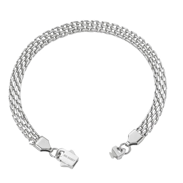 Big Daddy 6MM Silver Flat Herringbone Bracelet - Bracelet