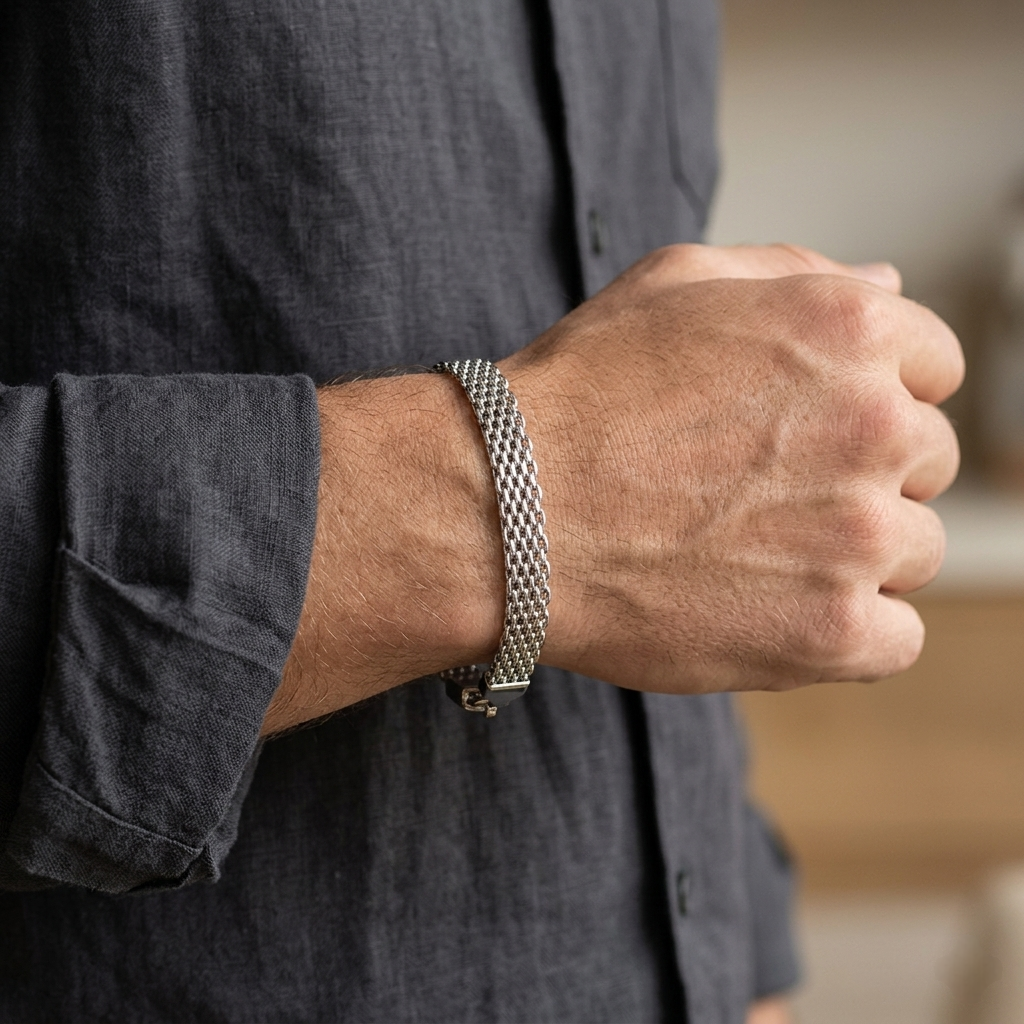 Big Daddy 6MM Silver Flat Herringbone Bracelet