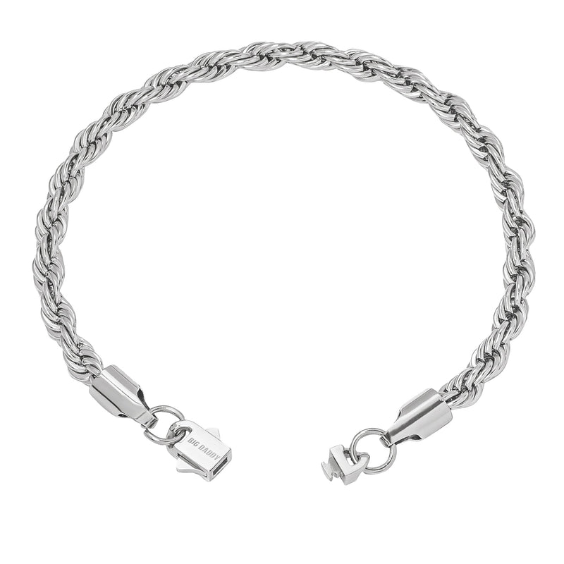 Big Daddy 6MM Silver Steel Rope Bracelet - Bracelet