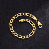 Big Daddy 6mm Steel Figaro Gold Bracelet - Bracelet