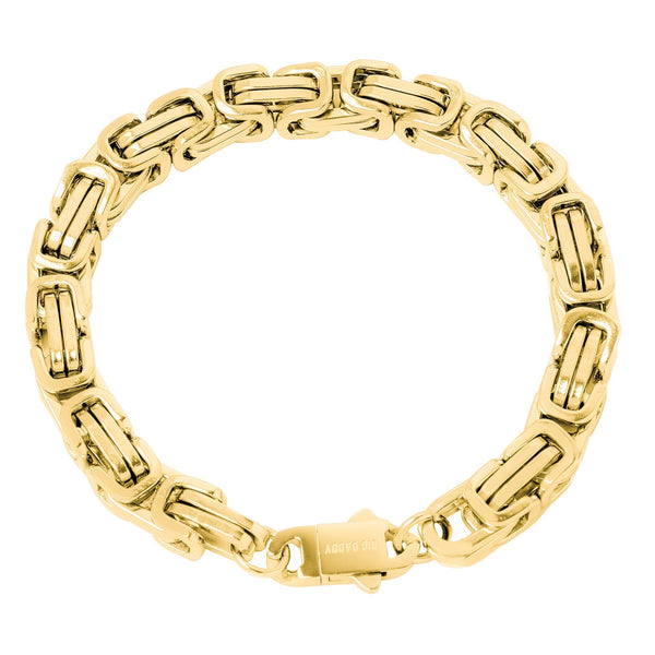 Big Daddy 8MM Byzantine 2.0 Link 18K Gold Bracelet - Bracelet