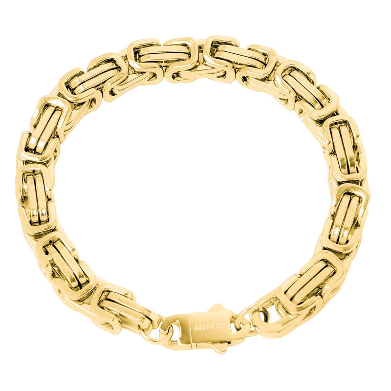 Big Daddy 8MM Byzantine 2.0 Link 18K Gold Bracelet - Bracelet