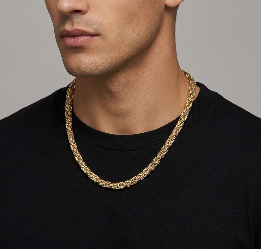 Big Daddy 8MM Byzantine Link Gold Chain