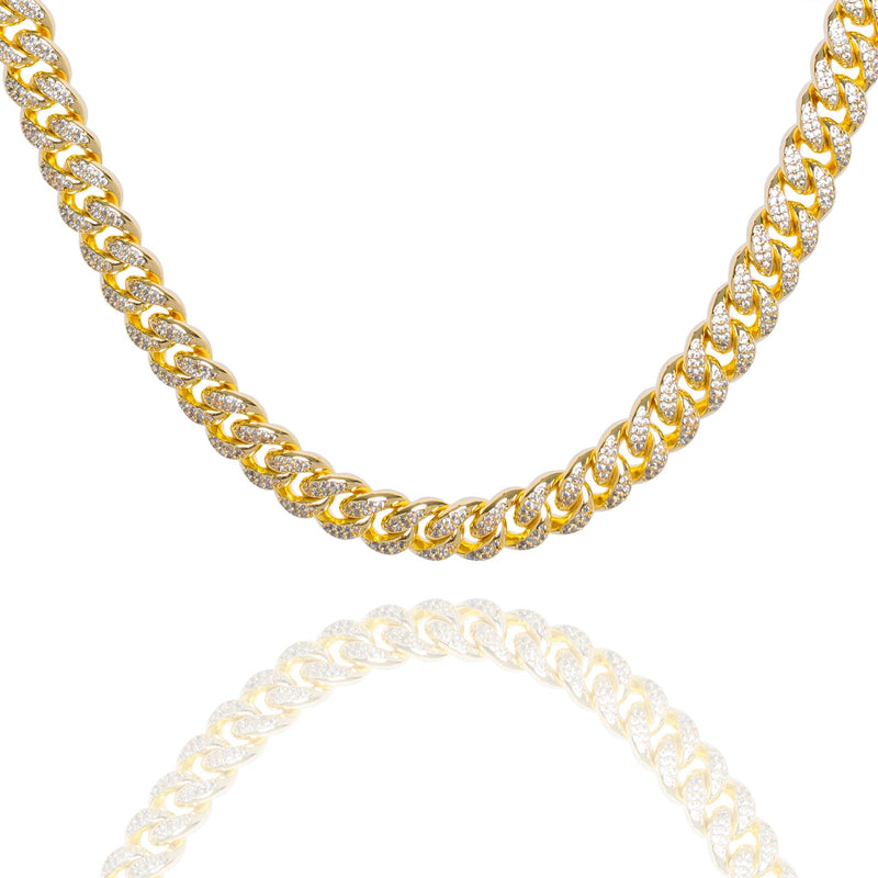 Big Daddy 8MM Cuban Link Gold Iced Out Chain - Chain