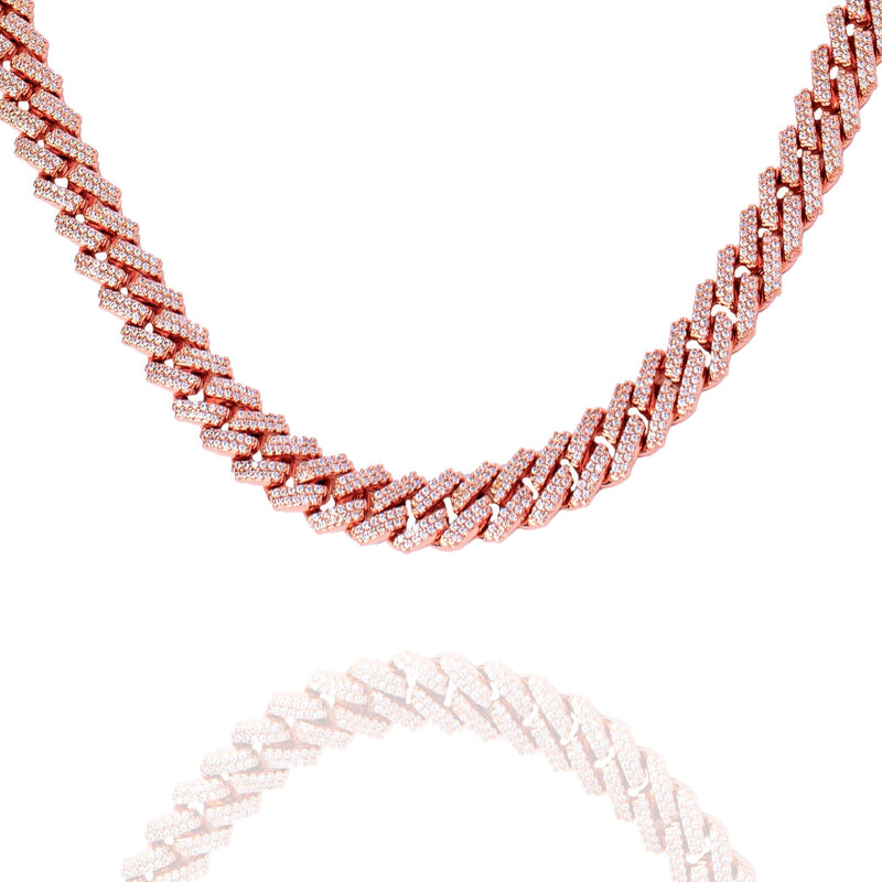Big Daddy 8MM Cuban Link Rose Gold Iced Out Chain - Chain