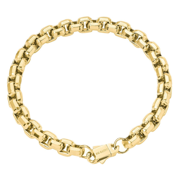 Big Daddy 8MM Gold Franco Box Chain Bracelet - Bracelet