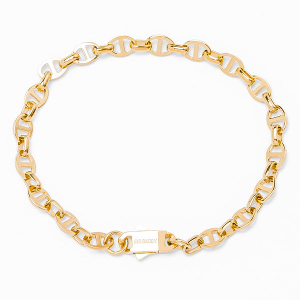 Big Daddy 8MM Gold Mariner Link Bracelet - Bracelet