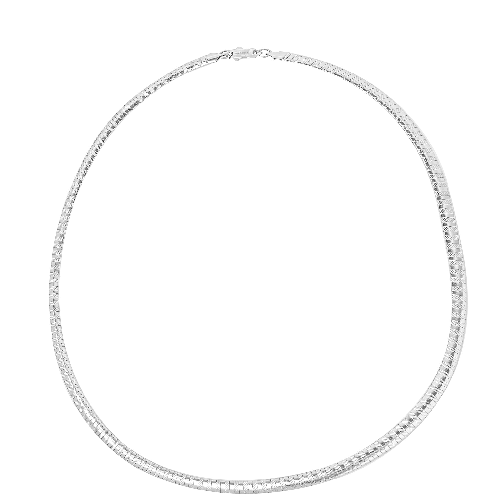 8MM omega silver steel chain laid in oval loop