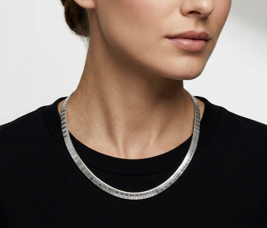 Big Daddy 8MM Omega Silver Steel Chain