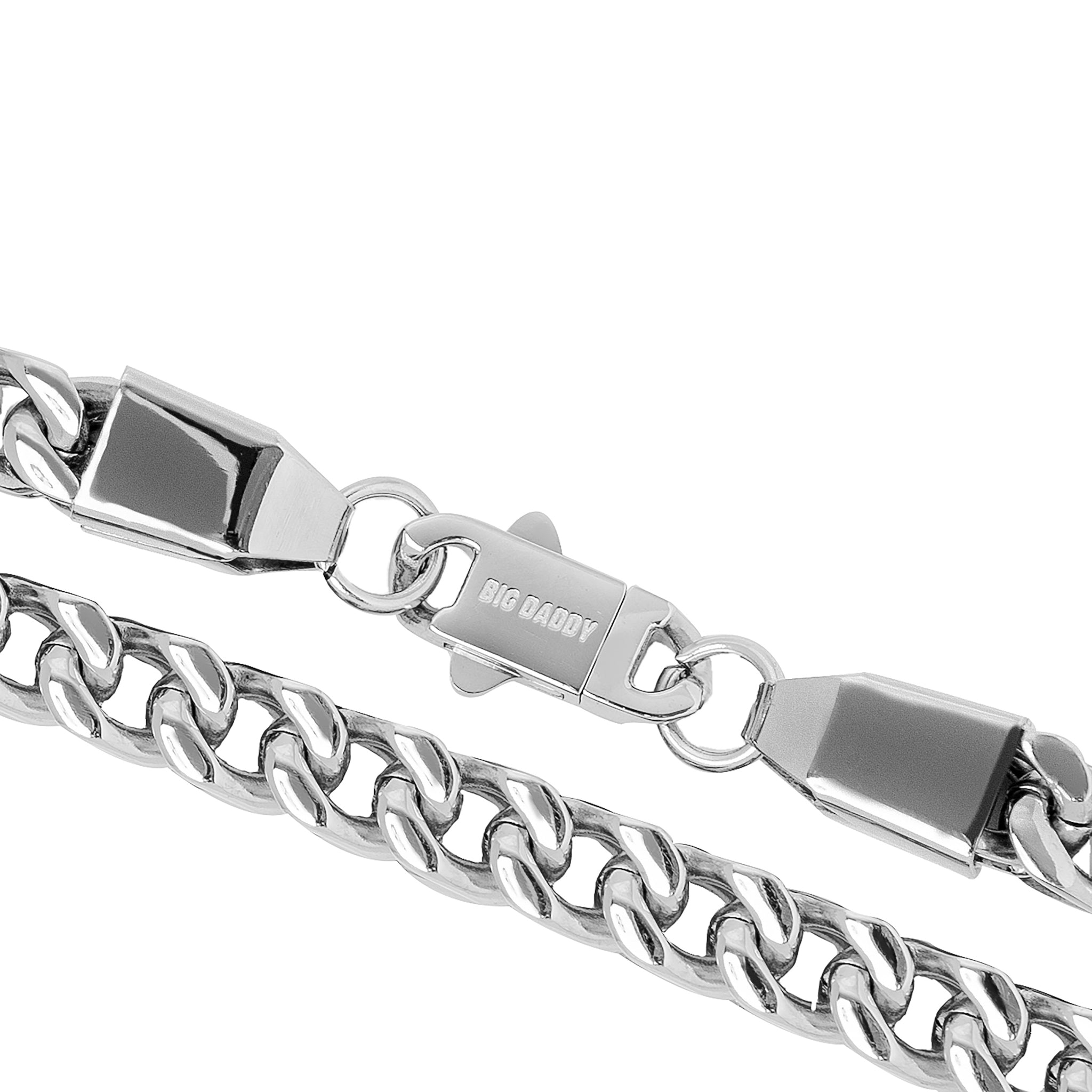 Big Daddy 8mm silver Cuban chain showing clasp and link detail