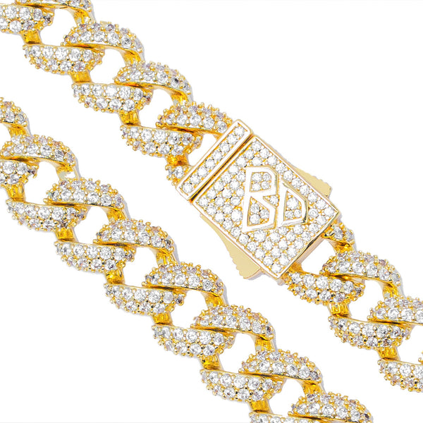 Big Daddy 9MM Diamond Curb Cuban Gold Chain - Chain