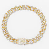 Big Daddy 9MM Diamond Curb Gold Bracelet - Bracelet