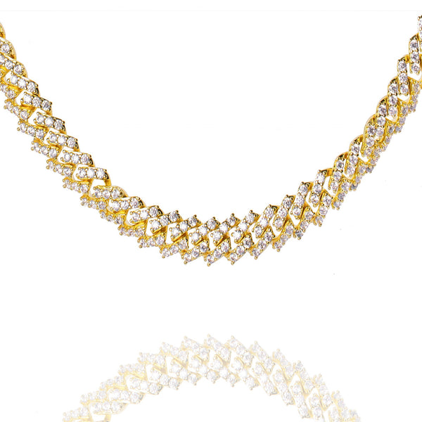 Big Daddy 9MM Diamond Prong Gold Cuban Link Chain - Chain