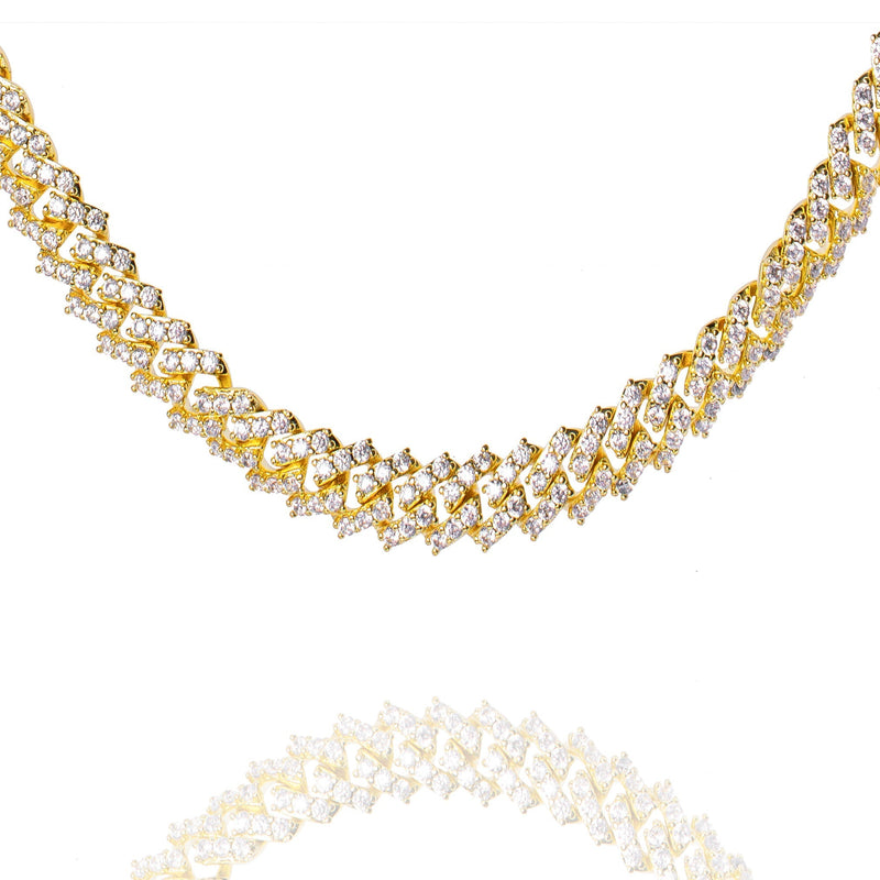 Big Daddy 9MM Diamond Prong Gold Cuban Link Chain - Chain