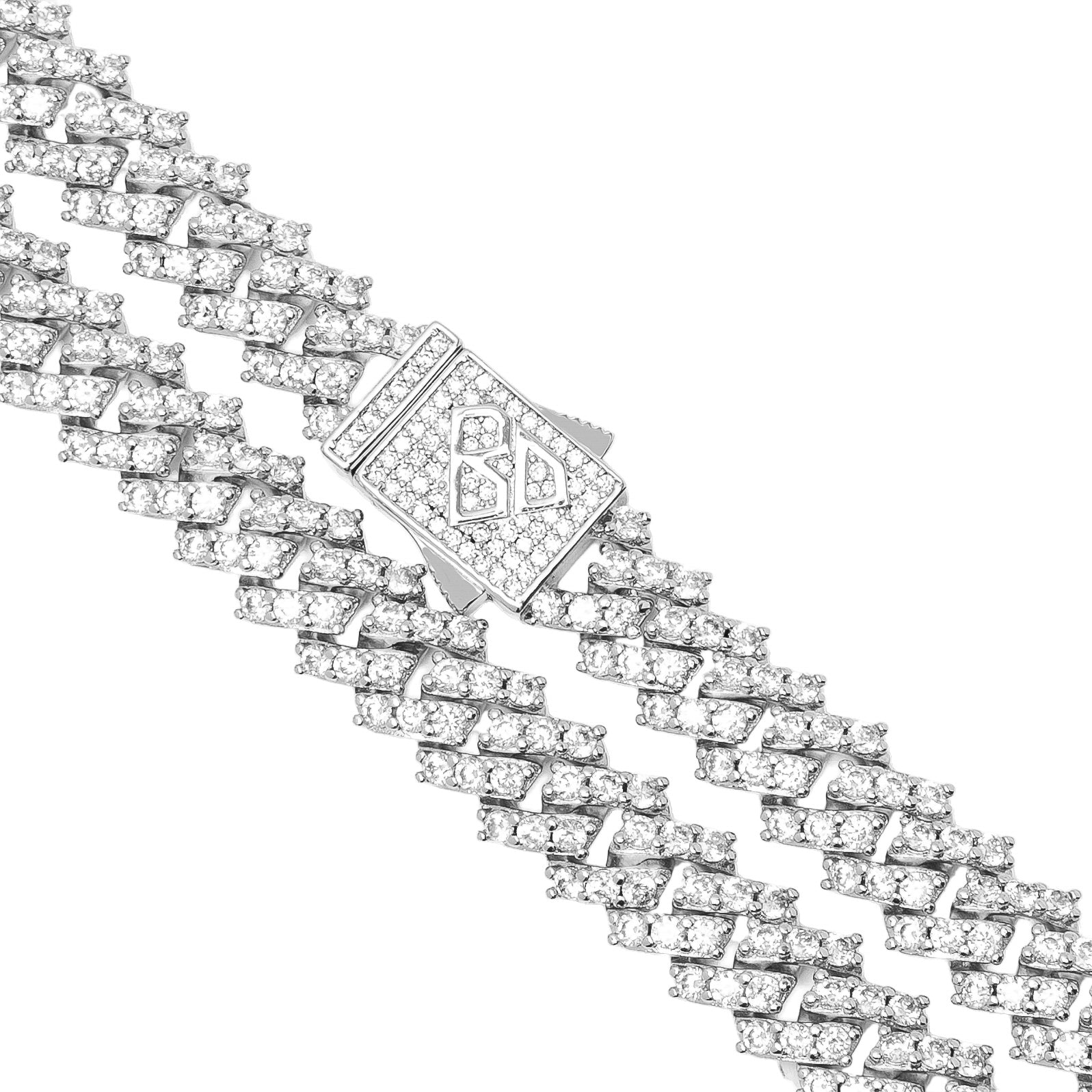 Big Daddy 9MM Diamond Prong Silver Cuban Link Chain - Chain
