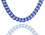Big Daddy 9MM Enamel Blue Steel Cuban Chain - Chain