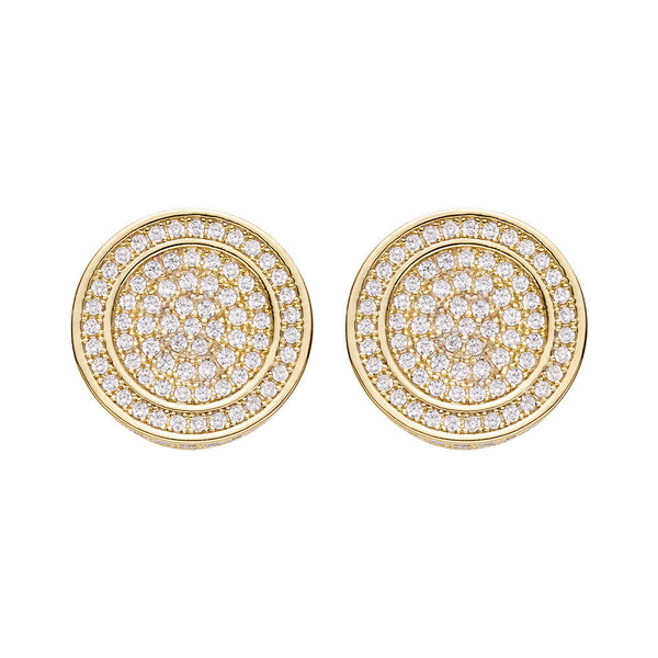 Big Daddy All Diamond Pave Round Earring - Earring