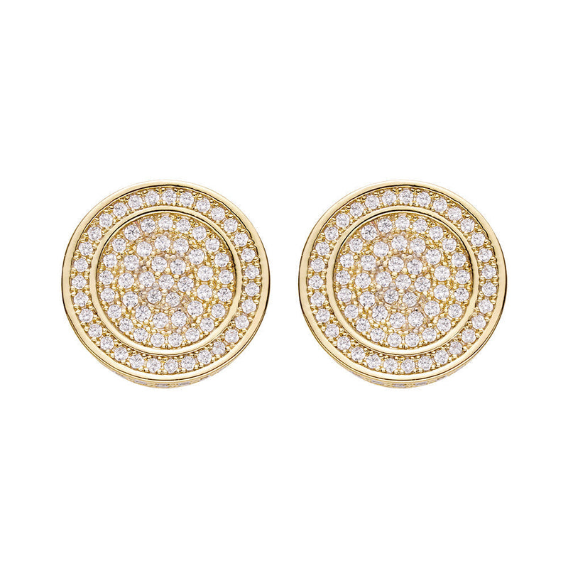 Big Daddy All Diamond Pave Round Earring - Earring