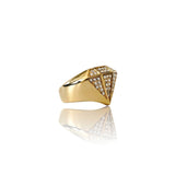 Big Daddy Bling Diamond Shape Gold Ring - Ring
