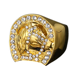 Big Daddy Iced Horseshoe Gold Ring - Ring