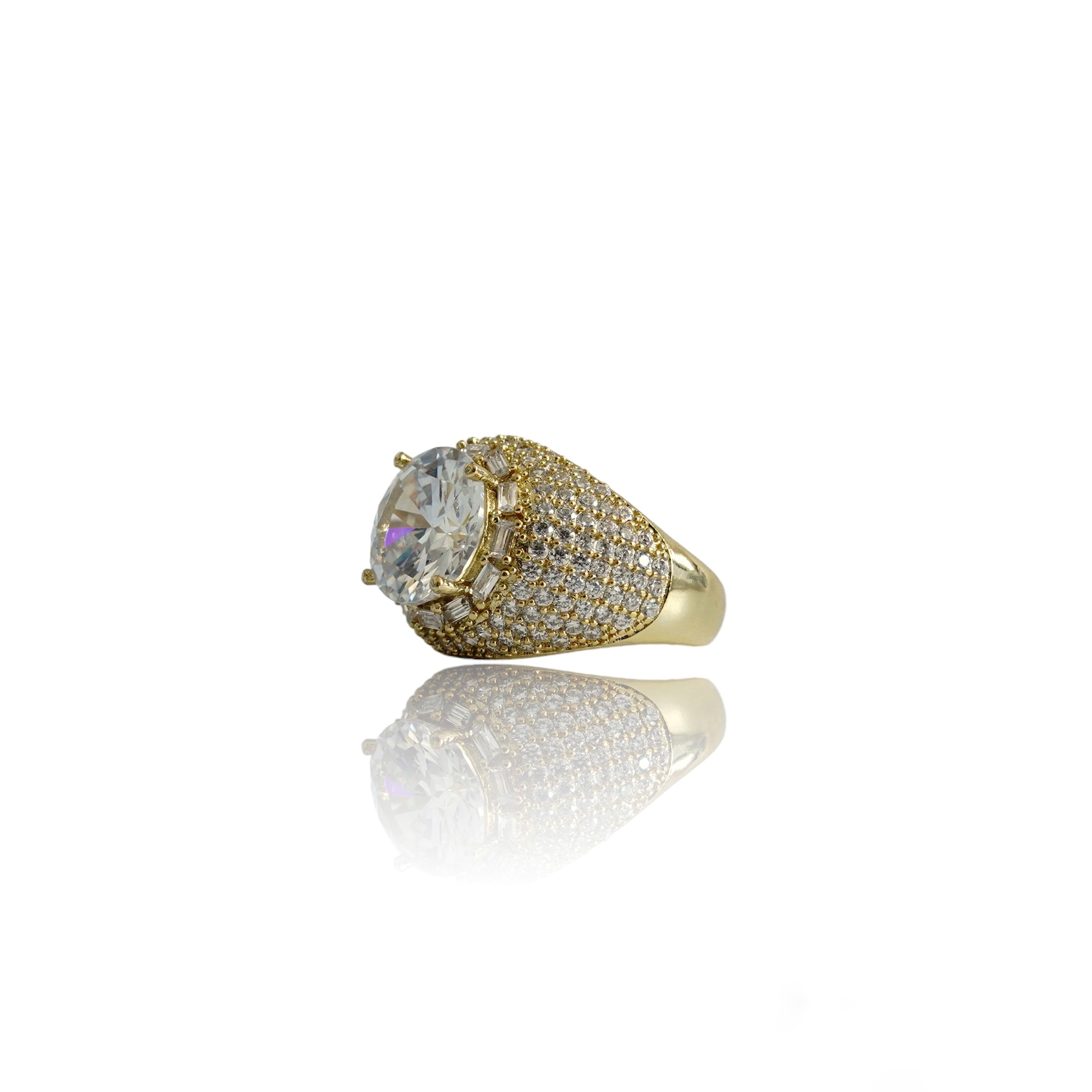 Big Daddy Iced Out Cluster Gold Ring - Ring