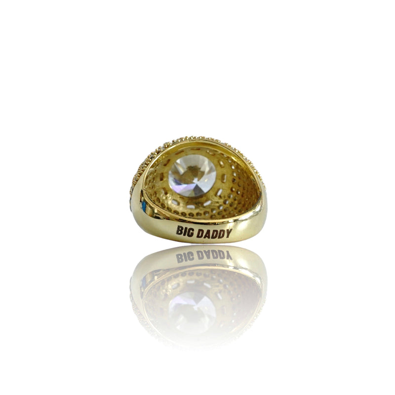 Big Daddy Iced Out Cluster Gold Ring - Ring