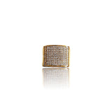 Big Daddy Iced Pave Square Gold Ring - Ring