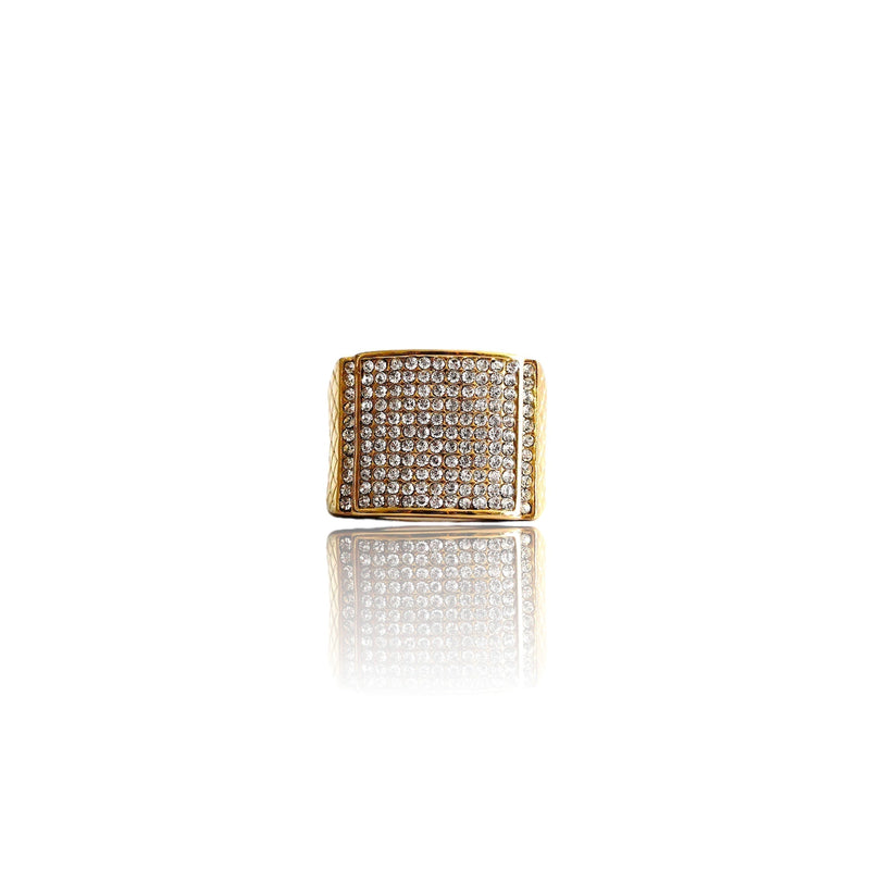 Big Daddy Iced Pave Square Gold Ring - Ring