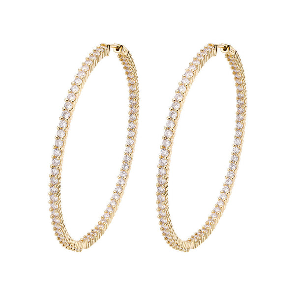 Big Daddy Large Hoop Diamond Earring - Earring