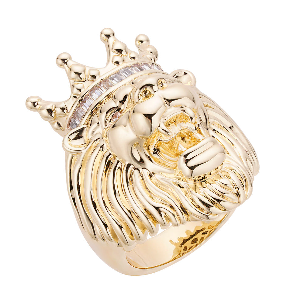 Big Daddy Lion Baguette Iced Out Diamond Ring