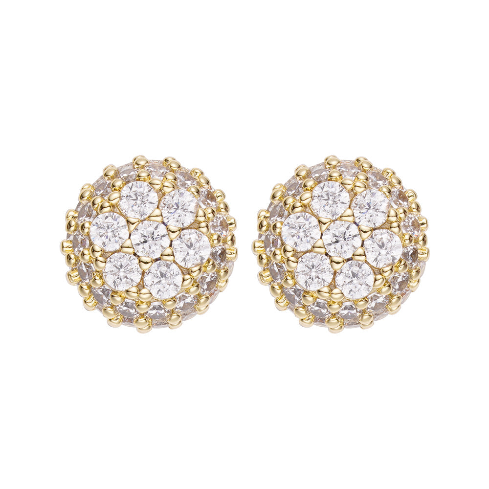 Big Daddy multi-cluster diamond earring pair, full front view showing both studs with clustered diamond setting